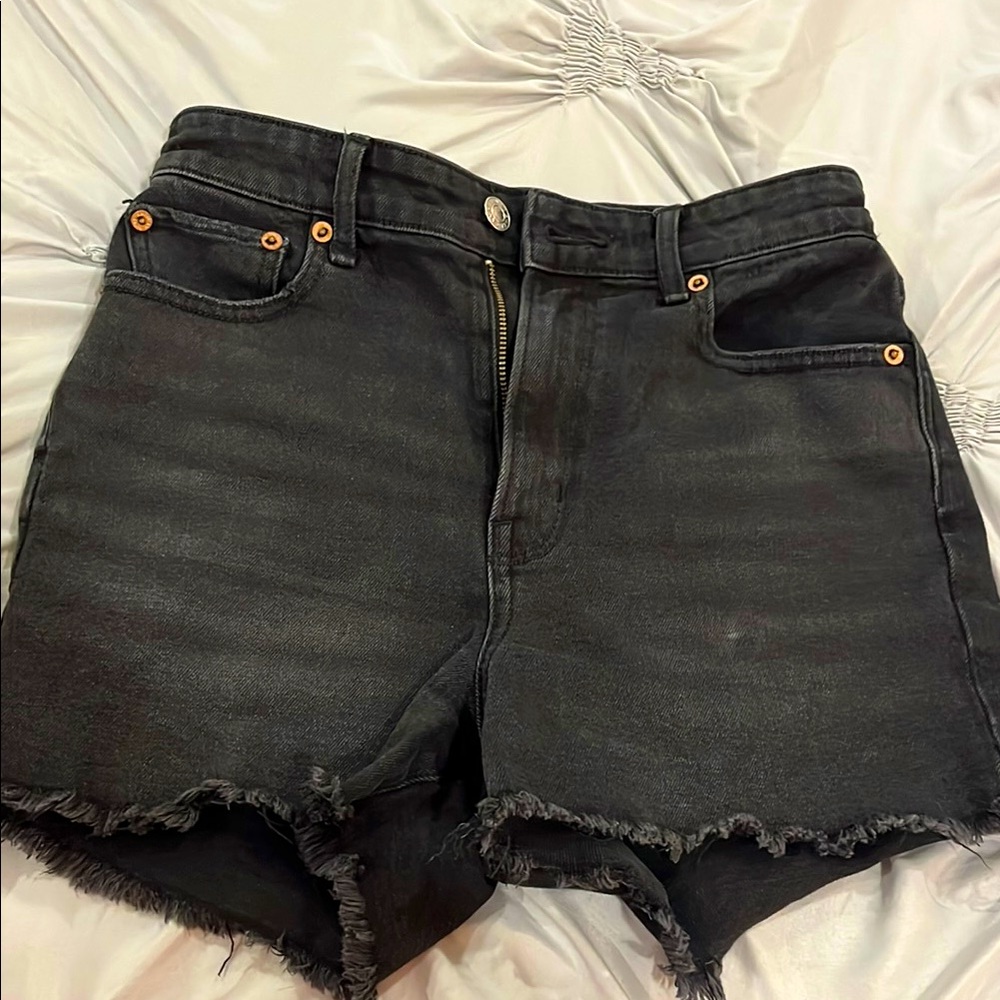 American eagle black denim shorts